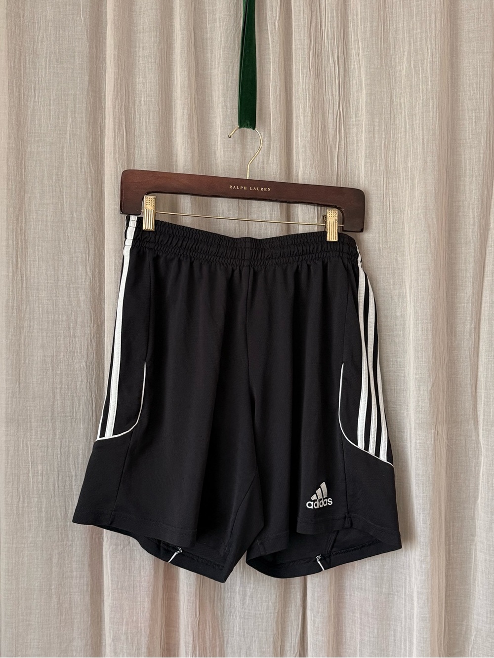Adidas Black Athletic long soccer Shorts athleisure fifa World Cup blokecore
